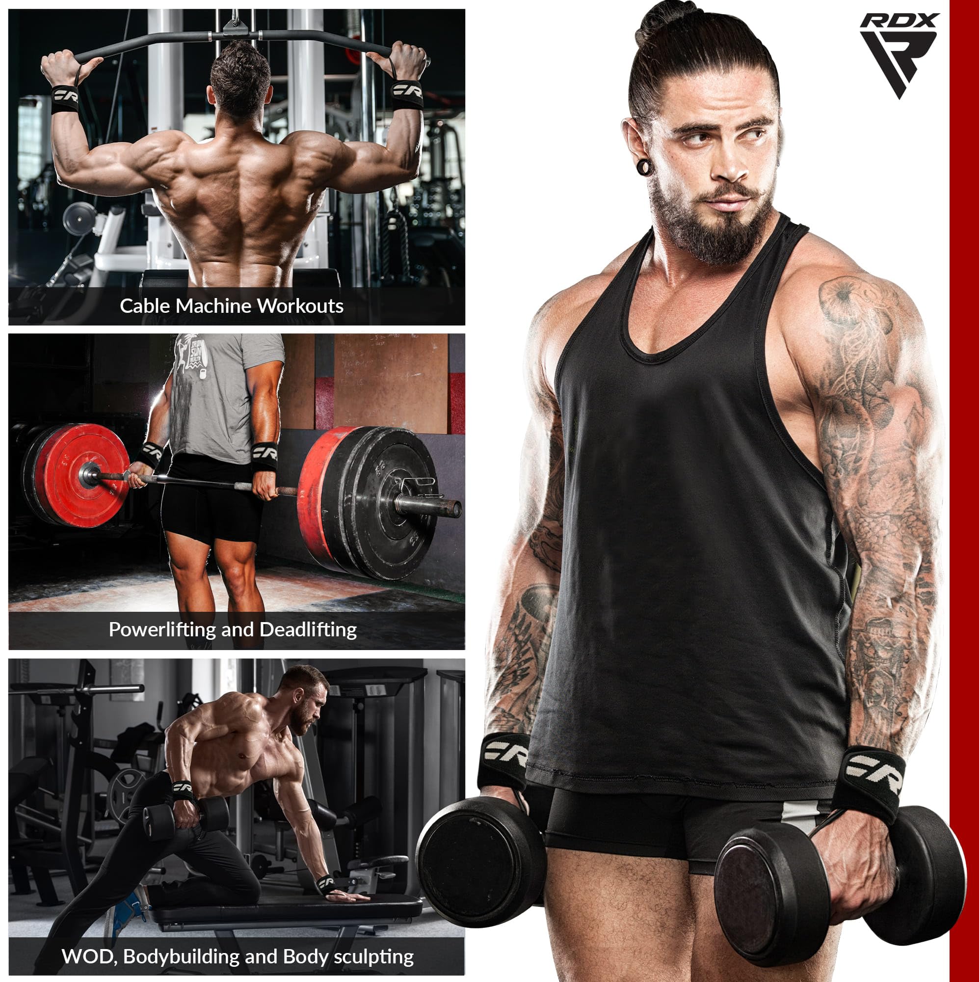 Amazon.co.jp: RDXウェイトリフティング用リストラップ(ペア)、IPL